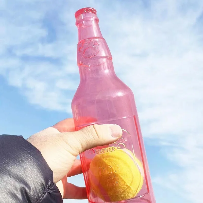 Jucarie de Ros pentru Caini – Sticla TPR cu Minge de Tenis - imagine 7